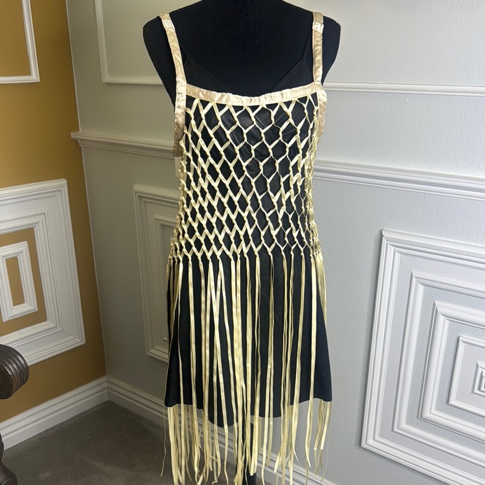 Gold Fringe Net Top